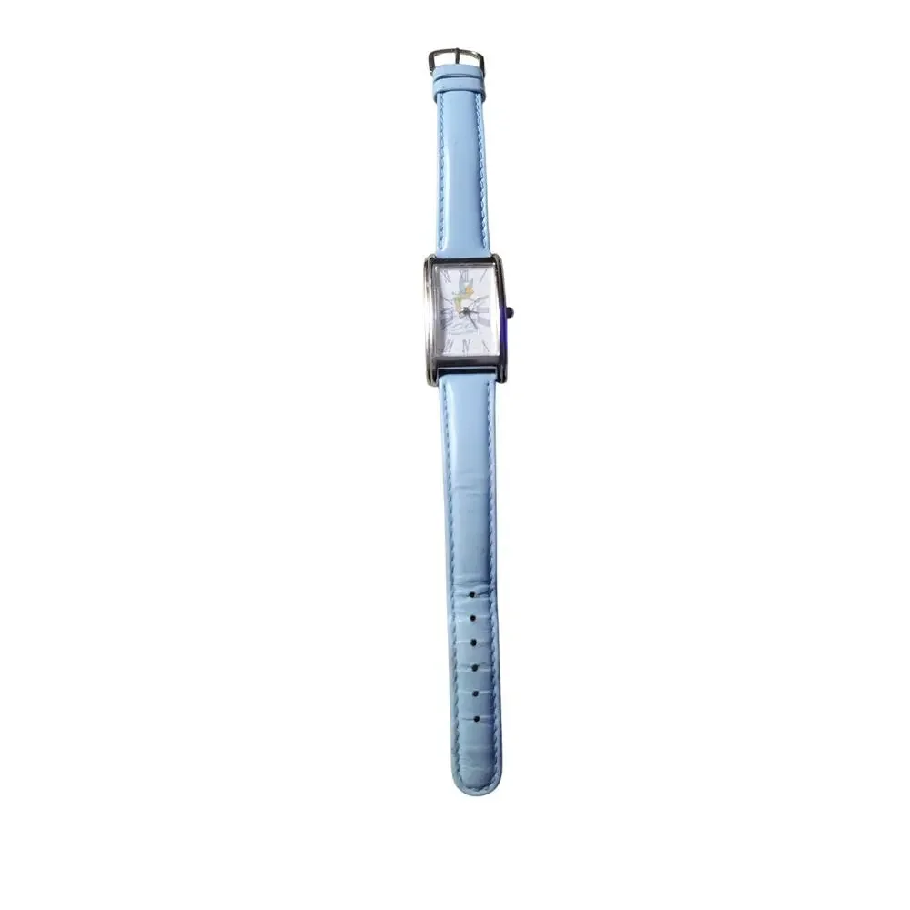 DISNEY Children's Watch Tinker Bell Rectangle Face Blue‎ Band New Battery Works